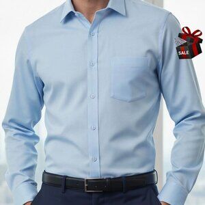 ✨ Sky Blue Men’s Long Sleeve Shirt – Size Medium ✨